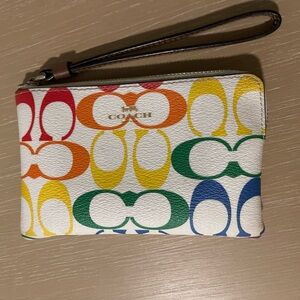 Coach Brown and Silver Wristlet